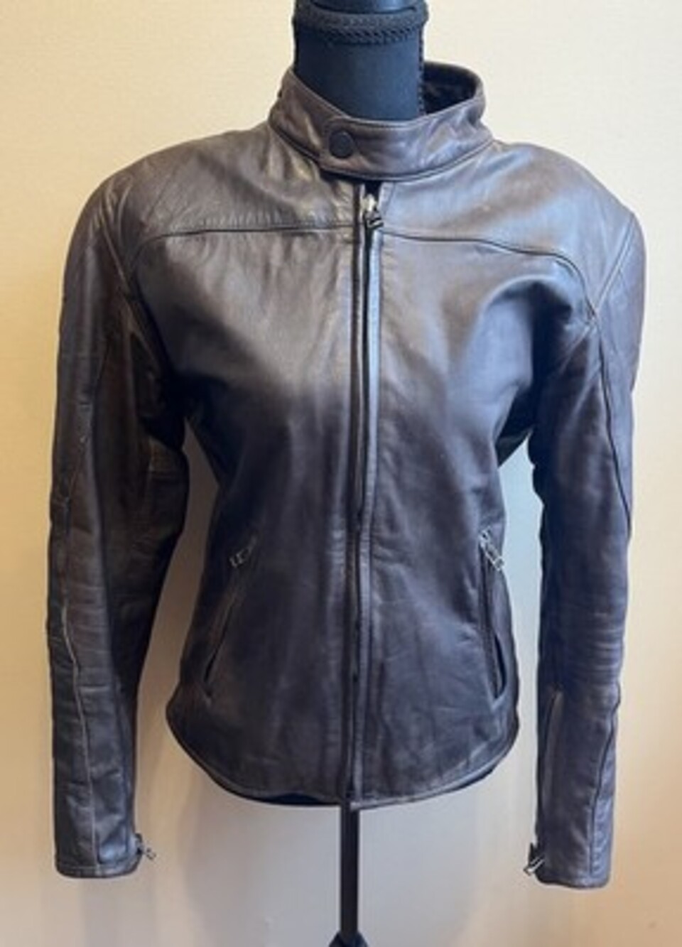 Dainese Mike Ladies Brown Urban Touring Retro Leather Motorcycle Jacket Size 46